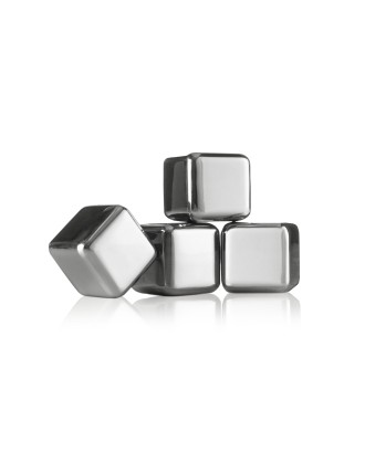 Set de 4 cuburi din inox pentru racirea bauturilor - VACU VIN